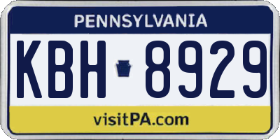 PA license plate KBH8929