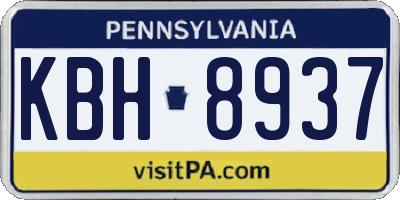 PA license plate KBH8937