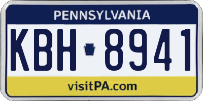 PA license plate KBH8941