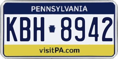 PA license plate KBH8942