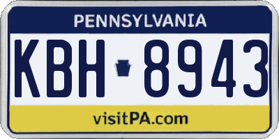 PA license plate KBH8943
