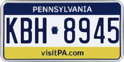 PA license plate KBH8945