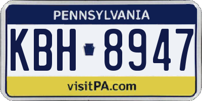 PA license plate KBH8947