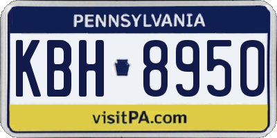 PA license plate KBH8950