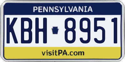 PA license plate KBH8951