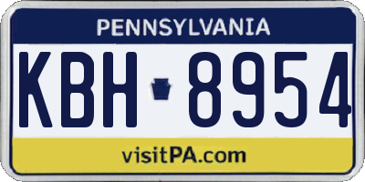 PA license plate KBH8954