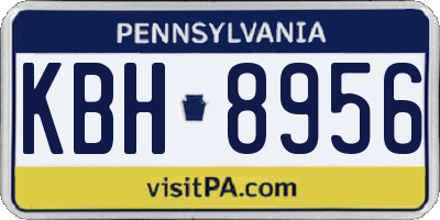 PA license plate KBH8956