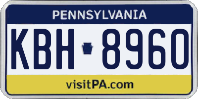 PA license plate KBH8960
