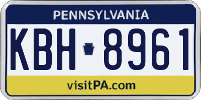 PA license plate KBH8961