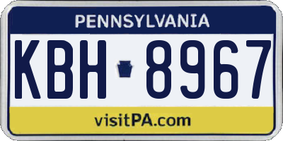 PA license plate KBH8967