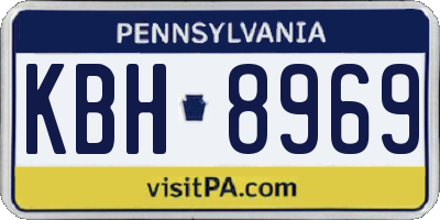 PA license plate KBH8969