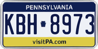 PA license plate KBH8973