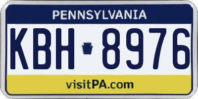 PA license plate KBH8976