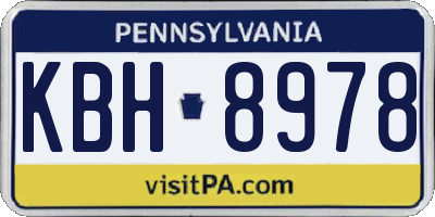PA license plate KBH8978