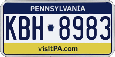 PA license plate KBH8983