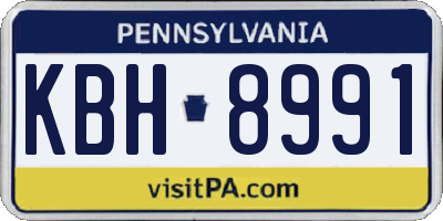 PA license plate KBH8991