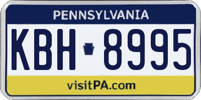 PA license plate KBH8995