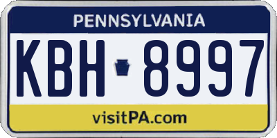 PA license plate KBH8997