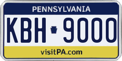 PA license plate KBH9000