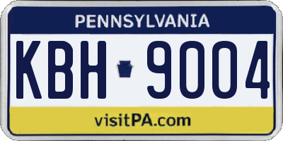 PA license plate KBH9004