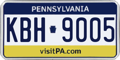 PA license plate KBH9005