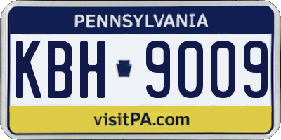 PA license plate KBH9009
