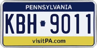 PA license plate KBH9011