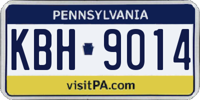 PA license plate KBH9014