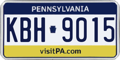 PA license plate KBH9015