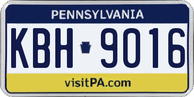 PA license plate KBH9016