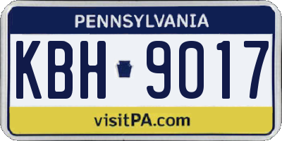 PA license plate KBH9017