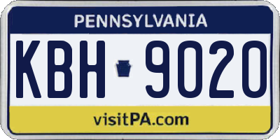 PA license plate KBH9020