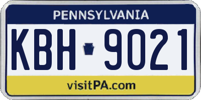 PA license plate KBH9021