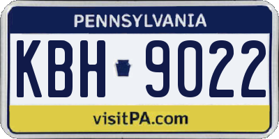 PA license plate KBH9022