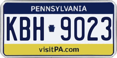 PA license plate KBH9023