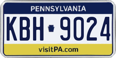 PA license plate KBH9024