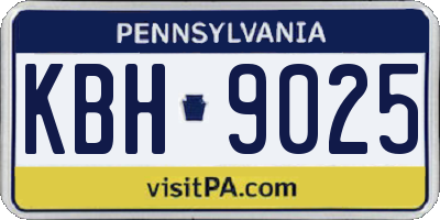 PA license plate KBH9025