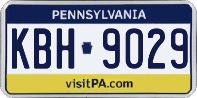 PA license plate KBH9029