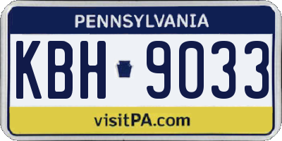 PA license plate KBH9033