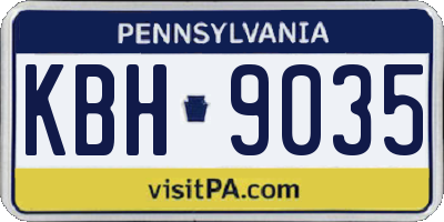 PA license plate KBH9035