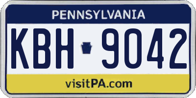 PA license plate KBH9042