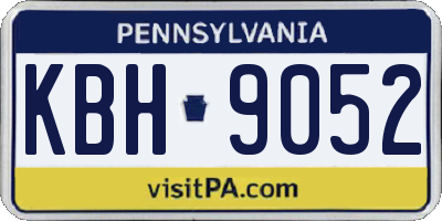 PA license plate KBH9052