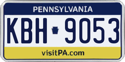 PA license plate KBH9053