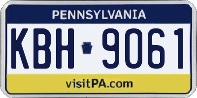 PA license plate KBH9061