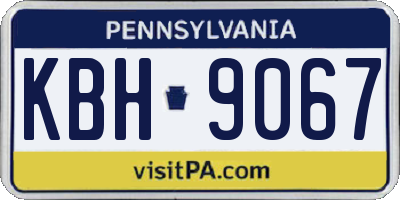PA license plate KBH9067