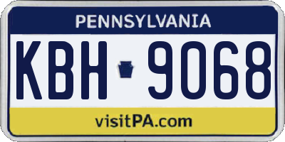 PA license plate KBH9068