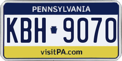 PA license plate KBH9070