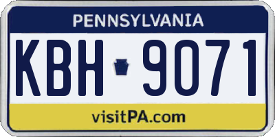 PA license plate KBH9071