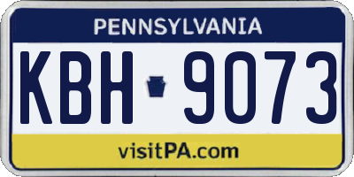 PA license plate KBH9073