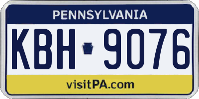 PA license plate KBH9076